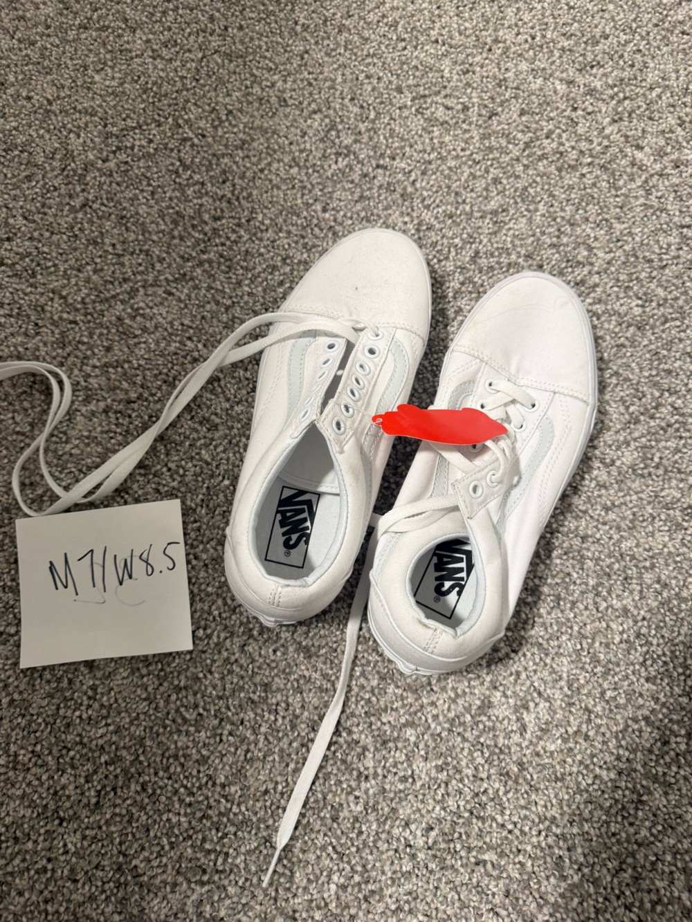 Vans White Old Skool Canvas Sneakers